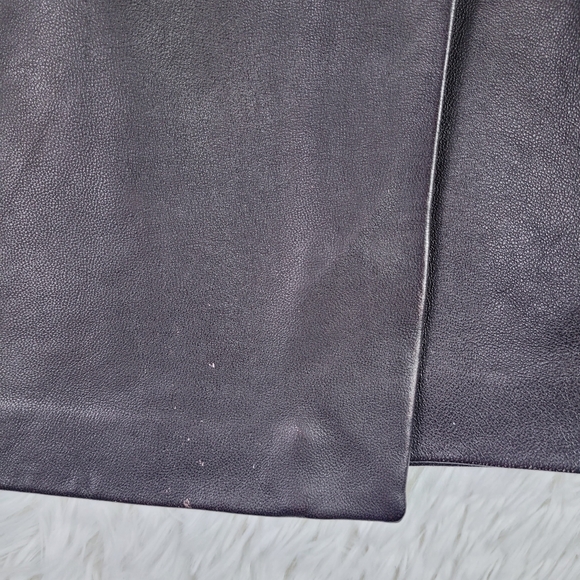 French Connection Sz 4 Brown 100% Sheep Leather Mini Wrap Skirt A-Line Supple - Picture 3 of 14